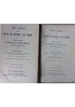 Das Leben unsers Herrn und Heilanders Jesu Christi, Zweiter und Dritter Band, 1880 r.