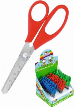 Nożyczki szkolne z linijką GR-1502 -13cm (30szt)