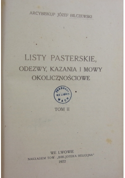 Listy pasterskie, 1922 r.