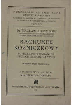 Rachunek Różniczkowy ,1947r.