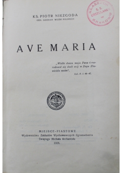 Ave Maria 1928 r.