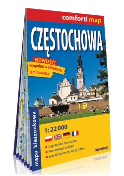 Częstochowa kieszonkowy laminowany plan miasta 1:22 000