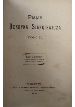Pisma Henryka Sienkiewicza 3 tomy 1899 r.