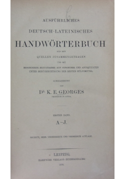 Handworterbuch, 1870 r.