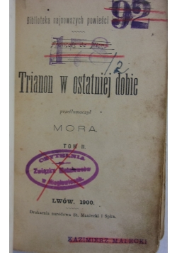 Trianon w ostatniej dobie, 1920 r.