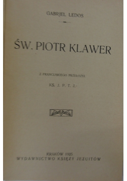 Św. Piotr Krawer, 1925r.