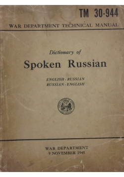 Dictionary of Spoken Russian, 1945 r.
