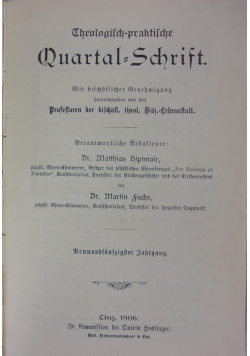 Quartal - Schrift, 1906 r.