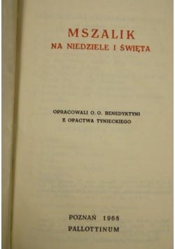Mszalik na niedziele i święta