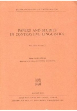 Papers and Studies in contrastive linguistics