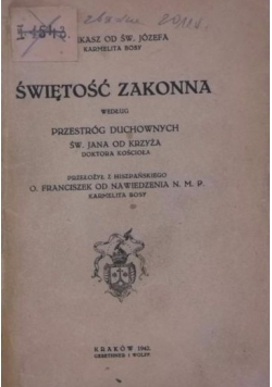 Świętość Zakonna, 1942 r.