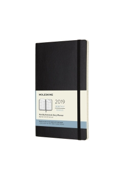 Kalendarz 2019 miesięczny Moleskine 12M L  miękka oprawa, czarny