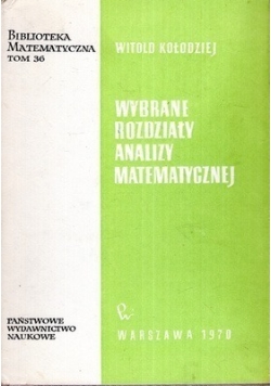 Wybrane rozdziały analizy matematycznej