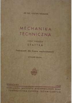 Mechanika techniczna, 1948r.