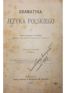 Gramatyka języka polskiego, 1907 r.