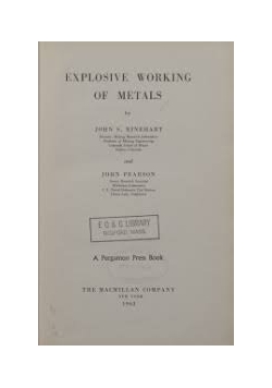 Explosive Working Of Metals