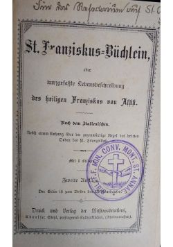 St. Franziskus-Buchlein oder kurzgefaste Lebensbeschreibung, 1882 r.