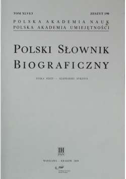 Polski Słownik Biograficzny zeszyt 190