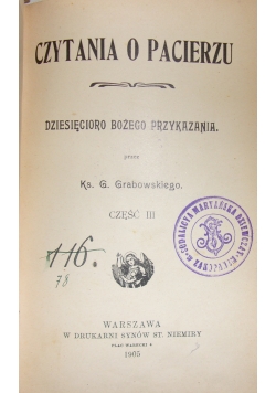 Czytania o pacierzu, 1905 r.