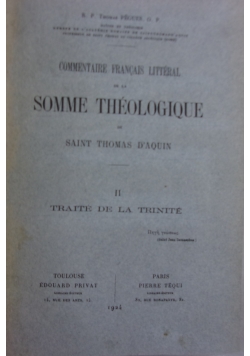 Comentare Francais Litteral de la Somme Theologique