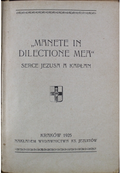 Manete in Dilectione Mea 1925 r.