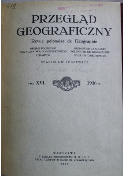 Przegląd geograficzny tom XVI 1936 r.