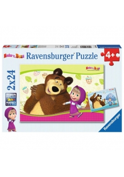Puzzle 2x24 Masza i niedźwiedź