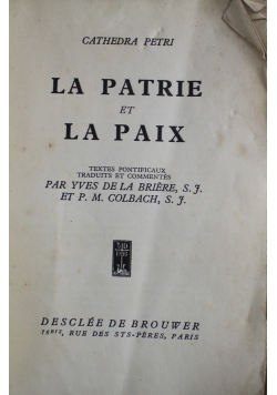 La Patrie et la Paix 1938 r.