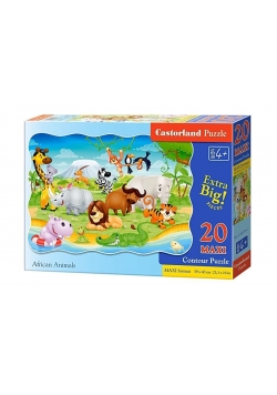 Puzzle 20 maxi - Afrykańskie zwierzęta CASTOR