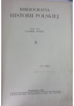 Bibliografia historii polskiej, tom II