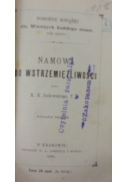 Namowa do wstrzemięźliwości, 1895 r.