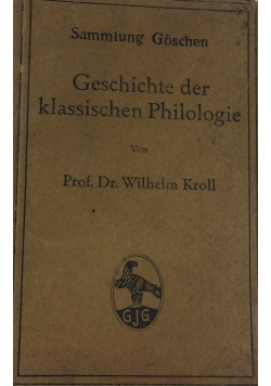 Geschichte der klassischen Philologie, 1919 r.
