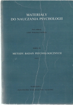Metody badań psychologicznych Tom II