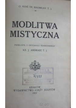Modlitwa Mistyczna ,1922 r.