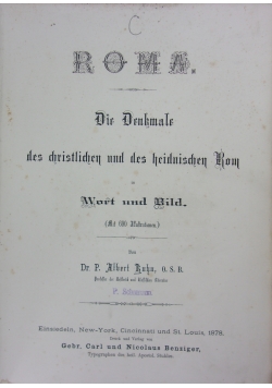 Roma, Die Denkmale des christlichen und des heidnischen Rom, ok. 1877r.