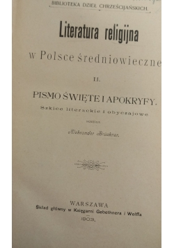 Literatura religijna w Polsce średniowiecznej II ,1903 r.