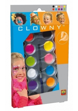Farby wodne do malowania twarzy 10 kol. Clowny