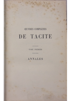 De Tacite, 1878r.