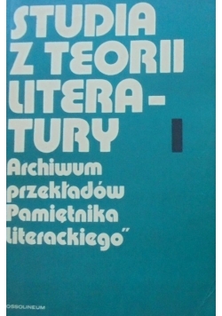 Studia z teorii literatury I