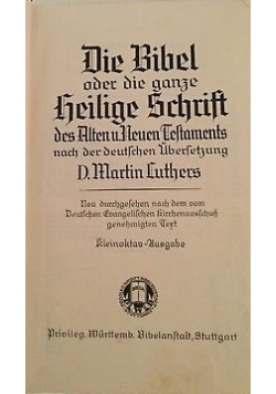 Die Bible oder die ganze  Heilige Schrift, 1939 r.