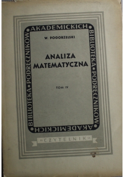 Analiza matematyczna tom IV