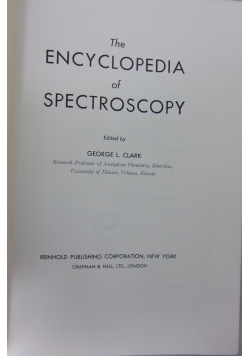 The Encyclopedia of spectroscopy