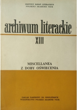 Archiwum literackie XIII