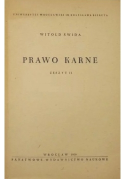 Prawo karne, zeszyt II