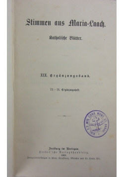 Stimmen aus Maria-Laach, 1900