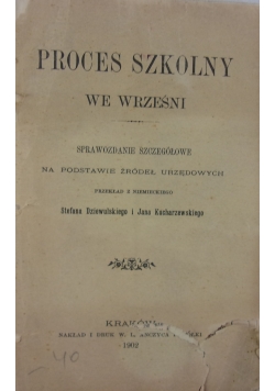 Proces szkolny we Wrześni, 1902 r.