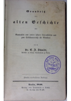 Grundriss der alten Geschichte, 1846 r.