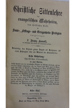Christliche Sittenlehre der Evangelien Wahrheiten. Erster Band. 1878 r.