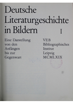Deutsche Literaturgeschichte in Bildern 1