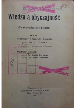 Wiedza o obyczajność ,1906r.